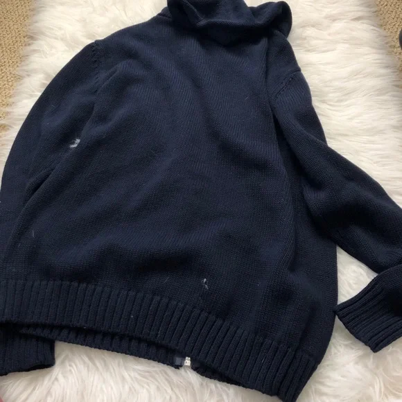 Brandy Melville knit zip up jacket sweater zipper knitted red blue white long sl - Picture 6 of 6